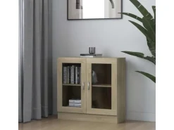 vidaXL Vitrinenschrank Sonoma-Eiche 82,5x30,5x80 cm Holzwerkstoff