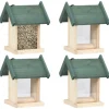 vidaXL Vogelfutterhäuser 4 Stk. Tannenholz