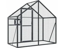 vidaXL Voliere Anthrazit 179x100x185 cm Aluminium* Vogelbedarf