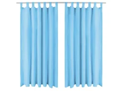 vidaXL Vorhänge Mikro-Satin 2 Stk mit Schlaufen 140 x 175 cm Türkis* Türvorhänge