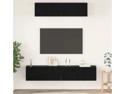vidaXL Wand TV Schrank 4 Stk Schwarz Eichen-Optik Holzwerkstoff 3393361* TV-Wände