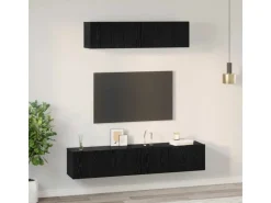 vidaXL Wand TV Schrank 4 Stk Schwarz Eichen-Optik Holzwerkstoff 3393361* TV-Wände