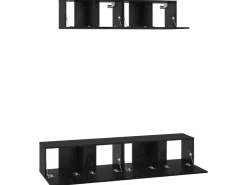 vidaXL Wand TV Schrank 4 Stk Schwarz Eichen-Optik Holzwerkstoff 3393361* TV-Wände