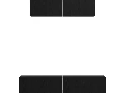 vidaXL Wand TV Schrank 4 Stk Schwarz Eichen-Optik Holzwerkstoff 3393361* TV-Wände