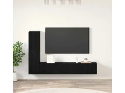 vidaXL Wand TV Schrank Schwarz Eichen-Optik Holzwerkstoff 3393271