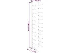 vidaXL Wand Weinregal für 24 Flaschen Weiß Eisen* Flaschenregale