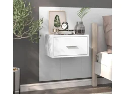 vidaXL Wand-Nachttisch Hochglanz-Weiß Holzwerkstoff Modell 3* Schweberegale