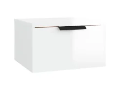 vidaXL Wand-Nachttisch Hochglanz-Weiß 34x30x20 cm
