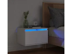 vidaXL Wand-Nachttisch mit LED-Leuchten Weiß Modell 4