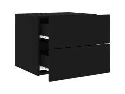 vidaXL Wand-Nachttisch mit LED-Leuchten Schwarz Modell 4