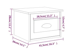 vidaXL Wand-Nachttisch Räuchereiche 41,5x36x28 cm* Schweberegale
