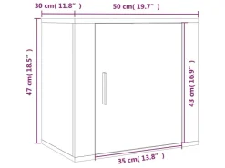 vidaXL Wand-Nachttisch Räuchereiche 50x30x47 cm* Schweberegale