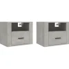 vidaXL Wand-Nachttische 2 Stk Betongrau 50x36x40 cm* Schweberegale
