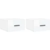 vidaXL Wand-Nachttische 2 Stk Hochglanz-Weiß 35x35x20 cm Modell 7