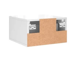 vidaXL Wand-Nachttische 2 Stk Hochglanz-Weiß 35x35x20 cm Modell 7