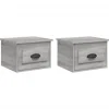 vidaXL Wand-Nachttische 2 Stk Grau Sonoma 41,5x36x28 cm* Schweberegale