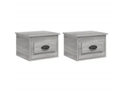 vidaXL Wand-Nachttische 2 Stk Grau Sonoma 41,5x36x28 cm* Schweberegale