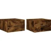 vidaXL Wand-Nachttische 2 Stk Räuchereiche 35x35x20 cm Modell 3* Schweberegale