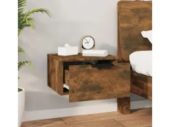 vidaXL Wand-Nachttische 2 Stk Räuchereiche 34x30x20 cm* Schweberegale