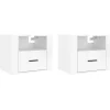 vidaXL Wand-Nachttische 2 Stk Hochglanz-Weiß 50x36x40 cm* Schweberegale