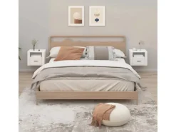 vidaXL Wand-Nachttische 2 Stk Hochglanz-Weiß 50x36x40 cm* Schweberegale