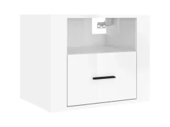vidaXL Wand-Nachttische 2 Stk Hochglanz-Weiß 50x36x40 cm* Schweberegale