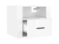 vidaXL Wand-Nachttische 2 Stk Hochglanz-Weiß 50x36x40 cm* Schweberegale