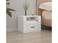 vidaXL Wand-Nachttische 2 Stk Hochglanz-Weiß 50x36x40 cm* Schweberegale