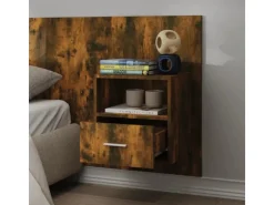 vidaXL Wand-Nachttische 2 Stk Räuchereiche Holzwerkstoff Modell 1* Schweberegale