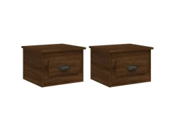 vidaXL Wand-Nachttische 2 Stk Braun Eichen-Optik 41,5x36x28 cm* Schweberegale