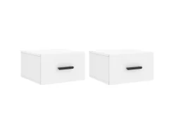 vidaXL Wand-Nachttische 2 Stk Weiß 35x35x20 cm Modell 3