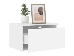 vidaXL Wand-Nachttische mit LED-Leuchten 2 Stk Weiß Modell 4* Schweberegale
