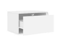 vidaXL Wand-Nachttische mit LED-Leuchten 2 Stk Weiß Modell 4* Schweberegale