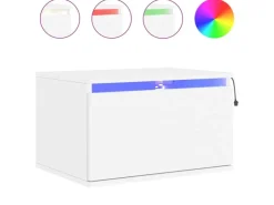 vidaXL Wand-Nachttische mit LED-Leuchten 2 Stk Weiß Modell 4* Schweberegale