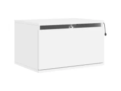 vidaXL Wand-Nachttische mit LED-Leuchten 2 Stk Weiß Modell 4* Schweberegale