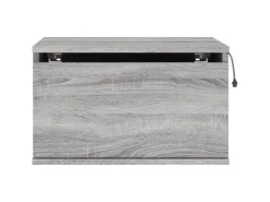vidaXL Wand-Nachttische mit LED-Leuchten 2 Stk Grau Sonoma Modell 4