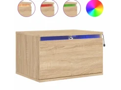 vidaXL Wand-Nachttische mit LED-Leuchten 2 Stk Sonoma-Eiche Modell 4* Schweberegale