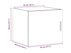 vidaXL Wandschrank Braun Eichen-Optik 45x42,5x40 cm Holzwerkstoff 846109