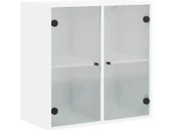 vidaXL Wandschrank mit Glastüren Weiß 68x37x68,5 cm* Vitrinen