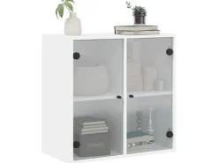 vidaXL Wandschrank mit Glastüren Weiß 68x37x68,5 cm* Vitrinen
