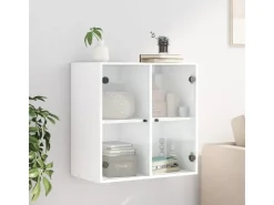 vidaXL Wandschrank mit Glastüren Weiß 68x37x68,5 cm* Vitrinen