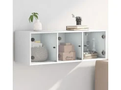 vidaXL Wandschrank mit Glastüren Weiß 102x37x35 cm
