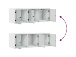 vidaXL Wandschrank mit Glastüren Weiß 102x37x35 cm