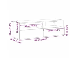 vidaXL Wand-TV-Schrank 2 Stk 100x30x30cm Holzwerkstoff 862189