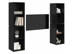 vidaXL Wand-TV-Schrank 4 Stk Schwarz Eichen-Optik 37 x 37 x 72 cm 3393562* TV-Wände