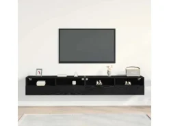 vidaXL Wand-TV-Schrank 2 Stk Schwarz Eichen-Optik 100x30x30cm 862193