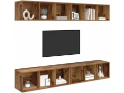 vidaXL Wand-TV-Schrank 4 Stk 37 x 37 x 107,5 cm Holzwerkstoff 3393534