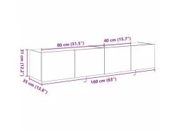 vidaXL Wand-TV-Schrank Eiche Handwerklich 80 x 35 x 31 cm Holzwerkstoff 863107* TV-Wände