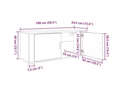 vidaXL Wand-TV-Schrank Schwarz Eichen-Optik 100 x 34,5 x 40 cm 881155
