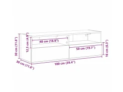 vidaXL Wand-TV-Schrank Schwarz Eichen-Optik 100x30x30cm Holzwerkstoff 862192* TV-Wände